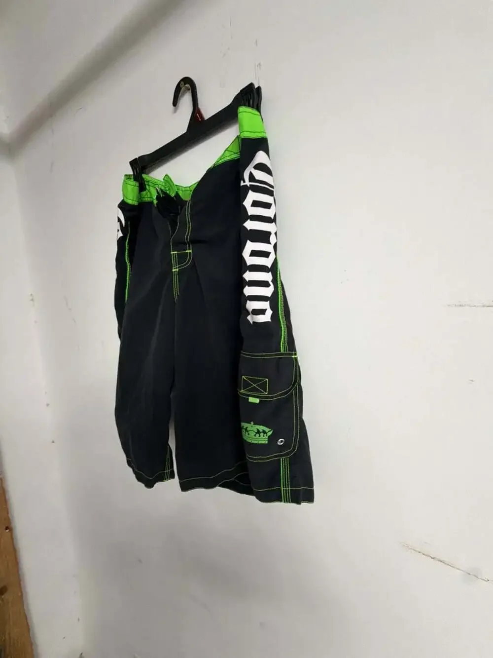 Corona Extra Licensed Fifth Sun Graphics Men's Black and Neon Green Board Shorts